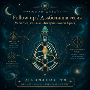 Follow-up / Дълбочинна сесия (Variables, канали, Инкарнационен Кръст)